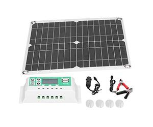 Alomejor Kit de Panel Solar Flexible de Silicio Monocristalino con Controlador de Carga Solar de 20 A para Cría Al Aire Libre, Camping, Viajes, Ligero 40 W 18 V para de Vehículos Recreativos