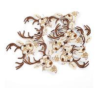 Alomejor Kit de Parches Termoadhesivos con Cabeza de Ciervo Navideño para Decoración de Ropa, Parches Bordados con Cabeza de Ciervo para Chaquetas, Bolsos, 12 de para Manualidades, Bordados