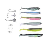 Alomejor Kit de Señuelos de Pesca, Caja de Aparejos de Cebos Realistas Diversos para Pesca en Agua Dulce y Salada, Resina de Silicona