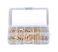 Alomejor Kit de Separadores M3 de 120 Piezas, Tuercas de Tornillos de Latón para Electrónica de Consumo y Proyectos de Automóviles, Hexagonal Duradero