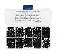 Alomejor Kit de Tornillos de Cabeza Hueca Hexagonal 300 Piezas de Acero de Aleación de Alta Resistencia para Equipos Mecánicos