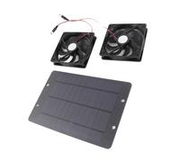 Alomejor Kit de Ventilador de Panel Solar de 20 W, Extractor Doble de Alta Eficiencia para Invernadero de Gallinero, 2 Unidades