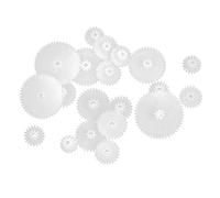 Alomejor Kit Surtido de Engranajes de Robot DIY: Juego de Engranajes de Plástico de 64 Piezas para Caja de Cambios, Motor y Polea de Correa, Material ABS, Ideal para Accesorios de