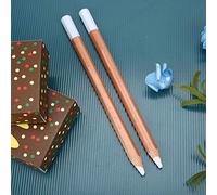 Alomejor Lápices de Carbón, Bolígrafo para Dibujar con Soporte de Madera, 2 Piezas de Lápices Blancos para Dibujar sobre Papel y Tela Negros