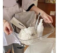 Alomejor Lavabo Transparente y Duradero para Lavar la Cara con Asas Dobles para el Baño del Hogar, Hecho de Material PET de Primera Calidad, 21,16 Oz (S)
