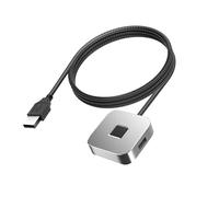 Alomejor Lector de Huellas Dactilares USB Escáner Biométrico Compacto de Combinación Rápida para 10 11 Piezas Aleación de Zinc Tamaño de 50 Mm (Silver)