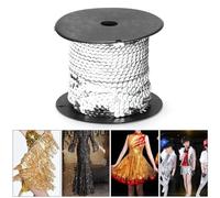 Alomejor Lentejuelas para Manualidades, Hilo Metálico de Lentejuelas de 6 Mm de 100 Yardas para Disfraces y Proyectos de Costura (100 yardas/rollo)