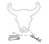 Alomejor Letrero de Neón de Vaca LED, Luz Decorativa Vibrante para Bodas, Salas de Estar, Bares, 10,8x10,2 Pulgadas