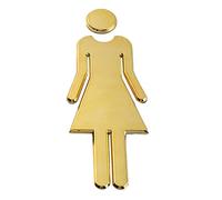 Alomejor Letreros de Baño para Hombres y Mujeres, Autoadhesivos, Acabado Elegante, Letreros de Identificación de Baño para Oficina de Negocios, Restaurante, 2 Unidades (GOLD)
