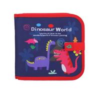 Alomejor Libro de Garabatos Reutilizable, Libro de Garabatos Portátil Ligero con 12 Marcadores, Ideal para Actividades de Viaje de Niños y Artistas (dinosaurio rojo)