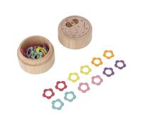 Alomejor Lindos Marcadores de Puntada con Forma de Flor, 60 Piezas, Juego de Anillos de Metal Coloridos para Tejer y Hacer Manualidades