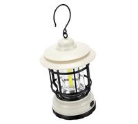 Alomejor Linterna de Camping Linterna de Luz Cálida COB Vintage con Gancho de Metal ABS IPX4 a Prueba de Lluvia AA con Batería para Acampar Al Aire Senderismo Carpa Iluminación Nocturna