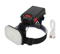 Alomejor Linterna Frontal de Pesca con Energía Solar USB, LED Brillante de 1200LM, 3 Modos de Iluminación, Ajustable, Ligera, Resistente Al Agua IPX4