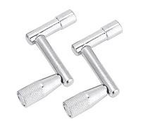 Alomejor Llave de Afinación de Tambor de 2 Piezas, Herramienta de Hardware de Percusión de Tecla de Tambor de Movimiento Continuo con Cabezal de Giratorio para Ajuste de Tornillo de