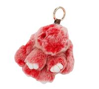 Alomejor Llavero de Conejito Suave de Lujo, Llavero de Peluche de Conejo Esponjoso con Anilla Metálica Reforzada, para Decorar Llaves, Bolsos y equipaje.