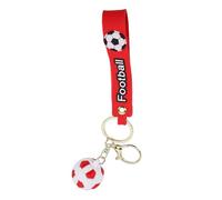 Alomejor Llavero de Fútbol, Llavero Creativo de PVC y Hierro con Forma de Balón de Fútbol Simulado para Decorar Mochilas y Bolsos, con Cadena de metal.