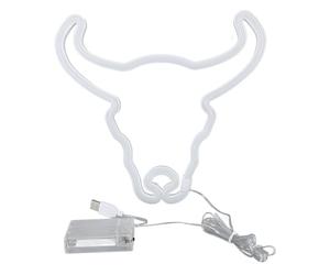 Alomejor Luz de Neón de Vaca, Letrero LED de Animal Elegante para Fiesta de Boda, Dormitorio, Bar, Luz Cálida, 10,8x10,2 Pulgadas