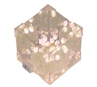 Alomejor Luz Nocturna con Espejo de Cubo de Tulipán, Lámpara de Mesa LED Hecha a Mano de 20 Flores con Espejo Mágico Infinito, Regalo Decorativo para mamá Adolescente (PURPLE)