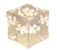 Alomejor Luz Nocturna con Espejo de Cubo de Tulipán, Lámpara de Mesa LED Hecha a Mano de 20 Flores con Espejo Mágico Infinito, Regalo Decorativo para mamá Adolescente (Vistoso)