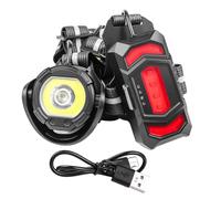 Alomejor Luz para Correr, Lámpara LED Roja Portátil con Correa Reflectante, Recargable por USB, 400 Lúmenes, Ideal para Corredores y Ciclistas (Versión COB)