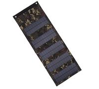 Alomejor Maleta Plegable con Panel Solar de 50 W y Puerto de Carga USB para Mochileros, Pesca, Camping y Equitación (Camuflaje)