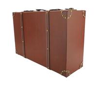 Alomejor Maleta Retro Caja De Almacenamiento Vintage De Gran Capacidad para Viajes En Casa Material De Aleación De Cuero PU para Viajeros Familiares Tamaño 54.5X34.5Cm