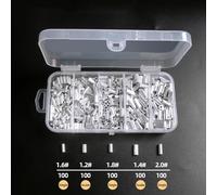 Alomejor Mangas de Engarzado de Aluminio, Kit de Conectores de Doble Cilindro de Alta Resistencia con 5 Tamaños, Ideal para Líderes de Sedal de Pesca y Correas para Perros (500PCS)