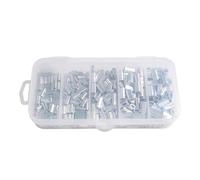 Alomejor Mangas de Engarzado de Aluminio, Kit de Conectores de Doble Cilindro de Alta Resistencia con 5 Tamaños, Ideal para Líderes de Sedal de Pesca y Correas para Perros (250 Piezas)