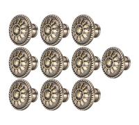 Alomejor Manija de Oficina Tiradores Ergonómicos de Aleación de Zinc de Color Latón Antiguo para Puertas y Gabinetes del Hogar, 10 Juegos de Accesorios para Muebles