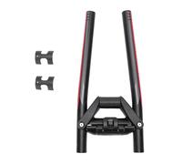 Alomejor Manillar de Bicicleta, Reemplazo de Manillar Plegable de Liberación Rápida de Aleación de Aluminio con Diseño Moderno para Bicicletas de Scooter de Montaña Plegables con Vástago (negro rojo)
