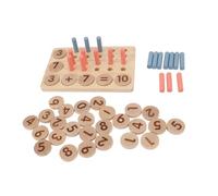 Alomejor Manipuladores Matemáticos de Madera, Tablero de Clavijas para Contar con Rastreo de Números y Contador de 10 Dígitos para Habilidades de Suma y Resta, Juguete de Aprendizaje de