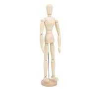 Alomejor Maniquí de Madera Modelo Flexible Articulado para Decoración de Dibujo, Minifiguras de 16 Pulgadas para Decoración de Escritorio del Hogar