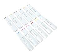Alomejor Marcadores Recargables de Punta Ancha, Marcador de Pintura con Alcohol de Tinta Uniforme de Larga Duración para Papel, Plástico, Madera, Vidrio, 12 Uds. (Serie de colores oscuros)