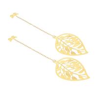 Alomejor Marcapáginas Hueco de Vena de Hoja Exquisita de Metal para Lectores, Escritores y Profesores, Marcapáginas de Hoja de Metal de 2 Uds para Estudiantes, Regalo Vintage