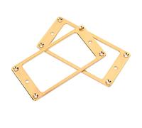 Alomejor Marco de Pastilla de Guitarra Eléctrica de 2 Uds, Anillo de Montaje Humbucker de Repuesto de Metal con Acabado Brillante, para Decoración de Guitarra DIY (GOLD)