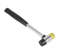 Alomejor Martillo de Goma Artesanal de Doble Cara con de Acero para Tallar Hilo de Cuero, Herramienta de Mazo de Goma de 9,4" para Artesanos de Cuero (25MM)