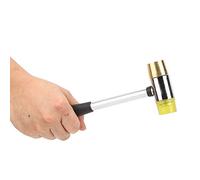 Alomejor Martillo de Plástico para Guitarra Amarilla con Latón + Cabeza de Goma para Guitarra, bajo, Ukelele, de 233 Mm de Longitud, Ancho de Cabeza de 3,1 Pulgadas, Accesorios para Instrumentos