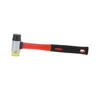 Alomejor Mazo de Goma, Martillo Suave Pequeño de Doble Cara para Instalación de Pisos y Uso Doméstico, 40 Mm de Diámetro, de Fibra de Vidrio, Rojo y Negro