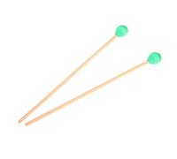 Alomejor Mazos de Percusión con Cabeza de Lana para Músicos Intermedios, Accesorios de Marimba de Juego Suave para Músicos, 1 par de Mangos de Haya Verde (GREEN)