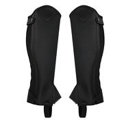 Alomejor Media Gorra de Cuero de PU de Súper Fibra, Ergonomía Diseñada con Cremallera de Longitud Completa y Cierre a Presión Inferior, para Protección de Pantorrillas para Montar a Caballo (S)