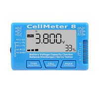 Alomejor Medidor Digital de Verificación de Voltaje de Capacidad de Batería para RC CellMeter 8 Pantalla LCD de Alta Visibilidad para Baterías LiPo Li Lon NiMH