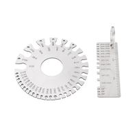 Alomejor Medidores de Chapa de Acero Inoxidable, Herramientas de Medición Duraderas para Verificación de Espesor de Soldadura, 72x25x1mm, 2 uds.