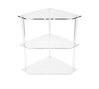 Alomejor Mesa Auxiliar de Esquina de Acrílico de 3 Niveles, Estable y Exquisita para Sala de Estar, Dormitorio, Estudio | Adecuado para 30 Libras Cada Capa | Transparente
