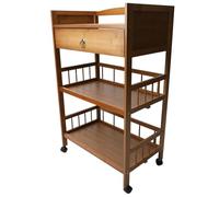 Alomejor Mesa Auxiliar Rodante, Carrito de Mesa de té de Estilo Chino, Estante de Almacenamiento Versátil con Ruedas para Colocar Cuidadosamente Utensilios de té y Cubiertos