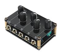 Alomejor Mezclador de Audio Estéreo, Pequeña Consola Portátil con Placa de Sonido para Músicos y DJ, Color Negro