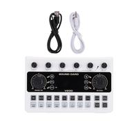 Alomejor Mezclador de Tarjeta de Sonido Profesional, Grabación HD de 16 Bits 44,1 KHz con 106 DB SNR 7 Volúmenes Ajustables Pantalla LED Batería Recargable, con Modos de Karaoke RAP, para