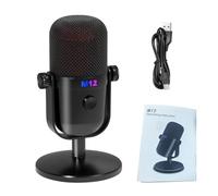 Alomejor Micrófono de Condensador USB, Micrófono para Juegos de PC con Direccionalidad en Forma de Corazón con Tarjeta de Sonido Incorporada para Transmisión en Vivo, Grabación y