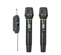 Alomejor Micrófono inalámbrico, micrófono de mano de metal con tecnología UHF, señales claras y uso versátil para karaoke y hablar en público (1 receptor con 2 micrófonos)
