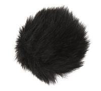 Alomejor Micrófono Lavalier de Piel Artificial, Manguito de Viento, Clip Peludo Suave para Uso en Exteriores e Interiores, Tamaño Compacto de 1cm (BLACK)