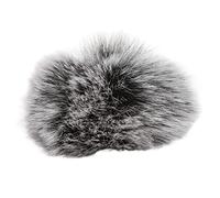 Alomejor Micrófono Lavalier de Piel Artificial, Manguito de Viento, Clip Peludo Suave para Uso en Exteriores e Interiores, Tamaño Compacto de 1cm (blanco negro)